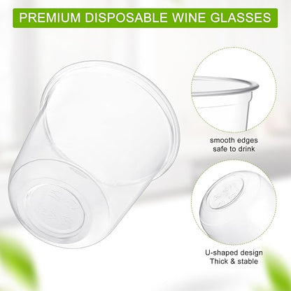 Ziliny Disposable Stemless Glasses 12oz Crystal Plastic Wine Glasses Clear - Image 3