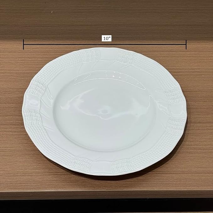 10 Inch Porcelain Dinner Plates Set of 4, Dishwasher safe, Microwave safe - Image 3