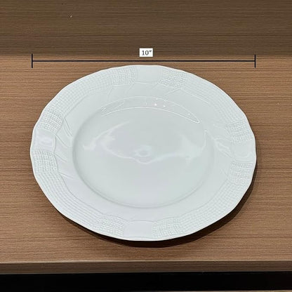 10 Inch Porcelain Dinner Plates Set of 4, Dishwasher safe, Microwave safe - Image 3