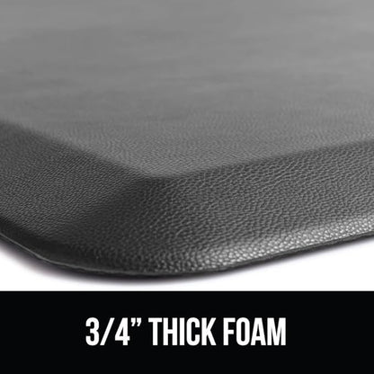 GORILLA GRIP Comfortable Cushioned Kitchen Mats for Floor, 48x20, Waterproof and Stain Resistant Soft Top, 3/4 Inch Thick Ergonomic Standing Desk Anti Fatigue Mat, Foam Supports Ankles and Feet, Grey