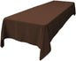 LA Linen Polyester Poplin Washable Rectangular Tablecloth, Stain and Wrinkle Resistant Table Cover 60x144, Fabric Table Cloth For Dinning, Kitchen, Party, Holiday 60 by 144-Inch, Brown