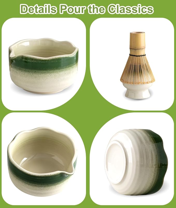 JBER Matcha Set, Bamboo Whisk, Powder Sifter - Image 5