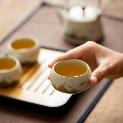 7-Piece Ruyao Ceramic Chinese GongfuTea Set, Traditional Crackle Glaze Teapot - Image 7
