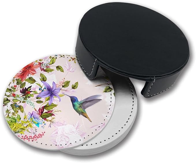 Hummingbirds Bird Flower Coasters - Image 6