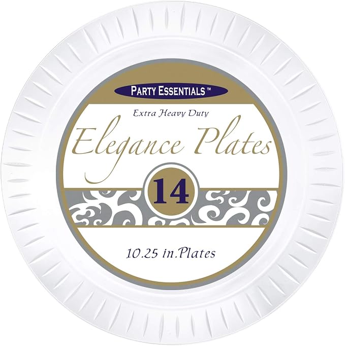 Party Essentials Elegance Quality Hard Plastic 10.25-Inch Round Party/Dinner - Image 2