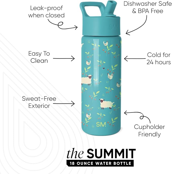 Simple Modern Kids Water Bottle & Toddler Cup | 18oz | Sheep | Insulated - Image 2