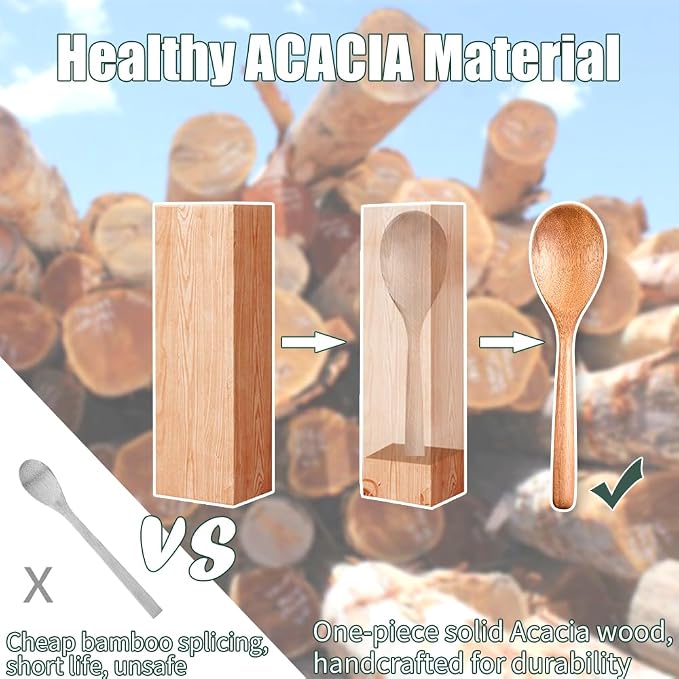 Wooden Cooking Spoon Utensils, Spoons Spatulas Set - Image 8