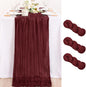 3 Pack Burgundy Cheesecloth Table Runner 10ft Sheer Gauze Events Decor | by MLMC