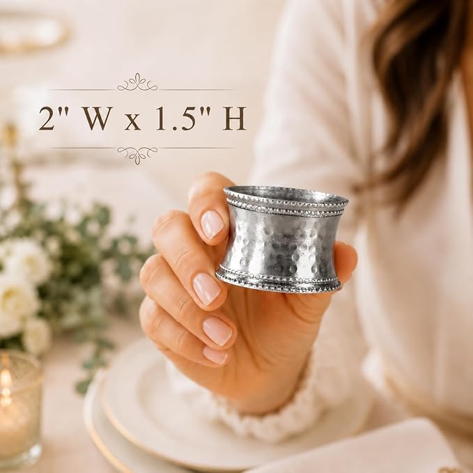 Metal Napkin Rings Set of 12 – Rustic Iron Napkin Ring Holders - Image 4