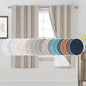 PrinceDeco Blackout Curtains 63 Inch Length Linen Texture Drapes for Bedroom Living Room Thermal Insulated with White Liner Grommet Room Darkening Curtains & Drapes (2 Panels, Cobblestone)