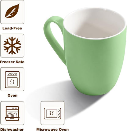 Urbanstrive 16 oz Large Coffee Mugs Set of 4 Ceramic Coffee Mug White Coffee - Image 3