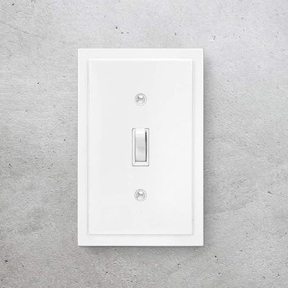 Henne Bery Modern Edge Decorative Wall Plate Switch Plate Outlet Cover, Durable Solid Zinc Alloy (Single Toggle 3PK, White)