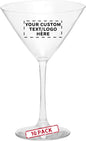 Custom Martini Glasses by ARC 10 oz. Set of 10, Personalized Bulk Pack - Perfect for Hotel, Bar, Restaurant or Lounge - Clear