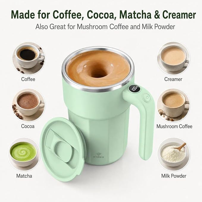 Self Stirring Coffee Mug, 12oz Rechargeable Magnetic Mixing Cup - Image 5