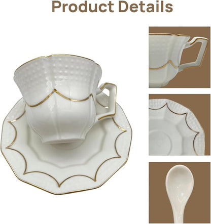 Tea Cup and Saucer Set for 1, 6.8 Oz | Coffee Cup - Image 7