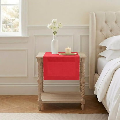 Classic Linen™ by D'Moksha Racing Red Table Runner 48 Inches, 100% Pure Linen by DMokshaHomes