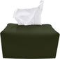 Carrotez Tissue Box Cover, [Refined] Modern PU Leather Rectangular Tissue Box Holder - Decorative Holder/Organizer for Bathroom Vanity Countertop, Night Stands, Office Desk 9.5"X5"X5" - Khaki