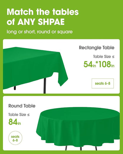 Pureegg Plastic Table Cloth Disposable 12 Pack, 54 x 108 Inch Table Cloths - Image 2