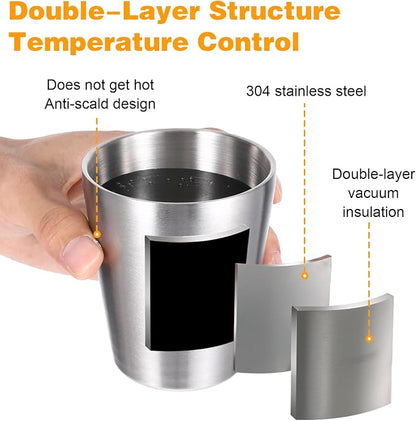 8Pack Stainless Steel Cups 10oz Silver Double Wall Vacuum Metal Tumbler Cups - Image 3