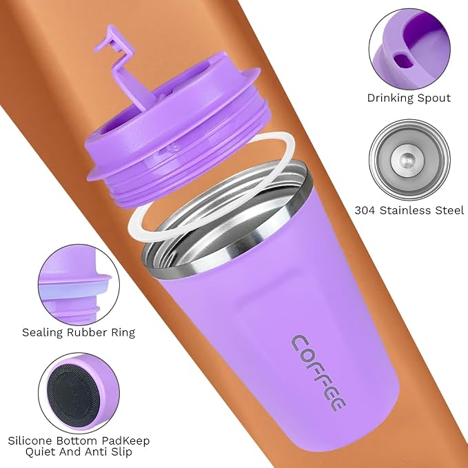 SPLMIFA Travel coffee mugs leak-proof, reusable coffee cup - Image 3