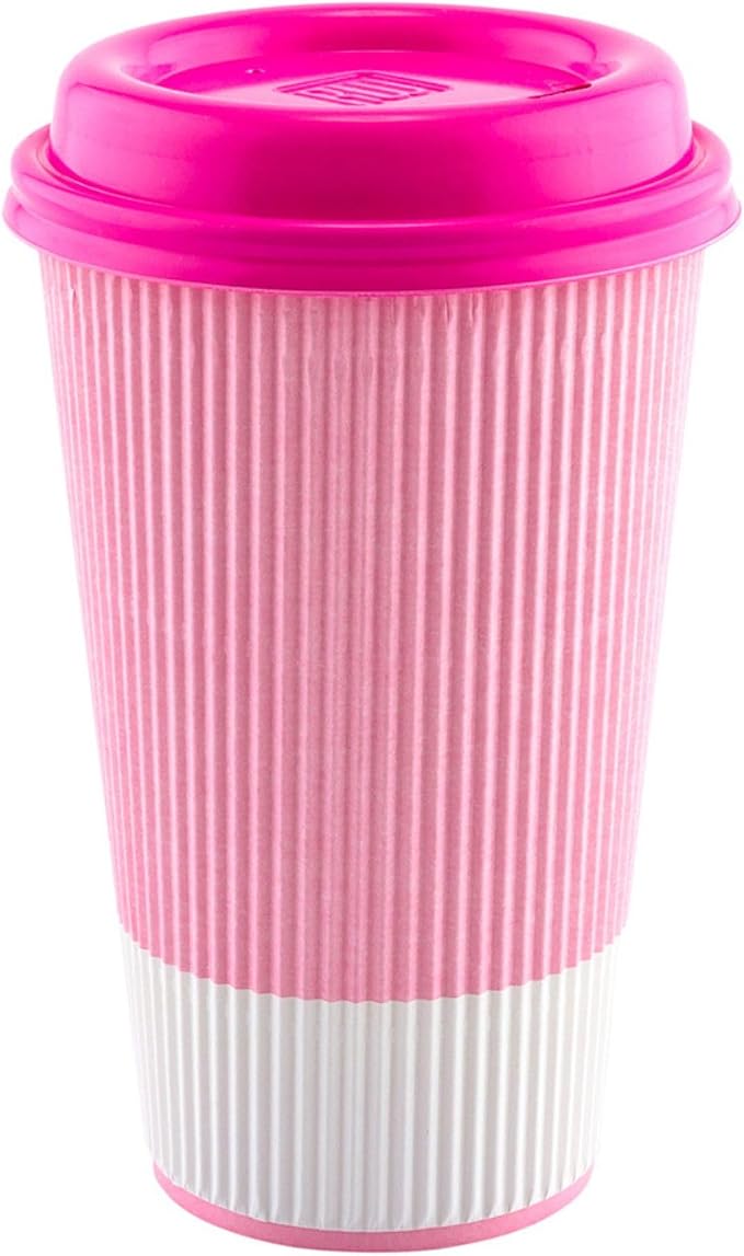 Restaurantware 16 Ounce Ripple Wall Disposable Coffee Cups, 500 Insulated Light - Image 6