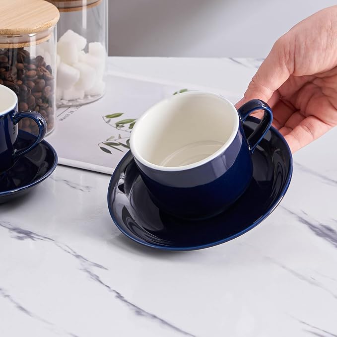 YOLIFE 8oz Porcelain Stackable Cappuccino Cups - Image 7
