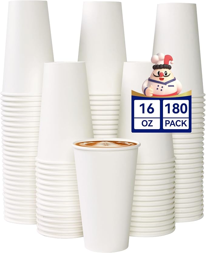 JOLLY CHEF 180 Count 16 oz Coffee Cups, or Tea, Suitable by JOLLYCHEF
