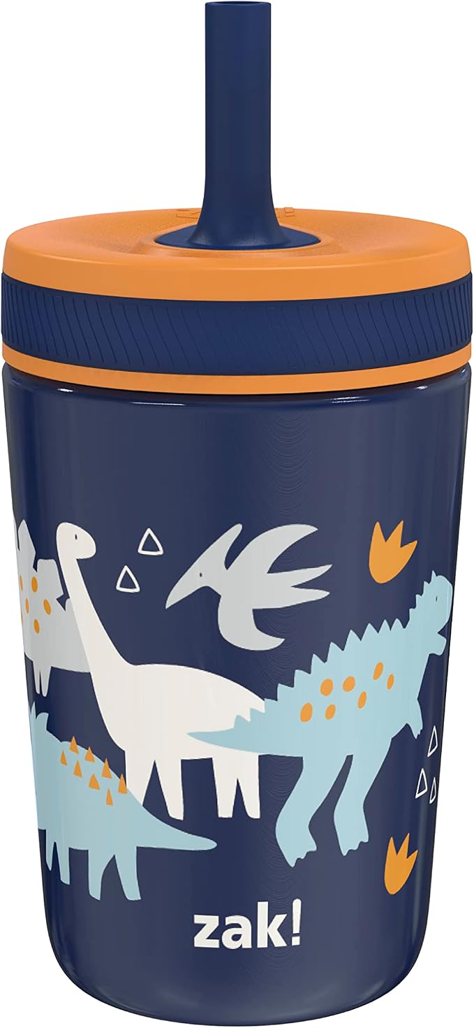 Zak Designs Zaksaurus Kelso 12oz Stainless Steel Leak-Proof Toddler Cup by ZakDesigns