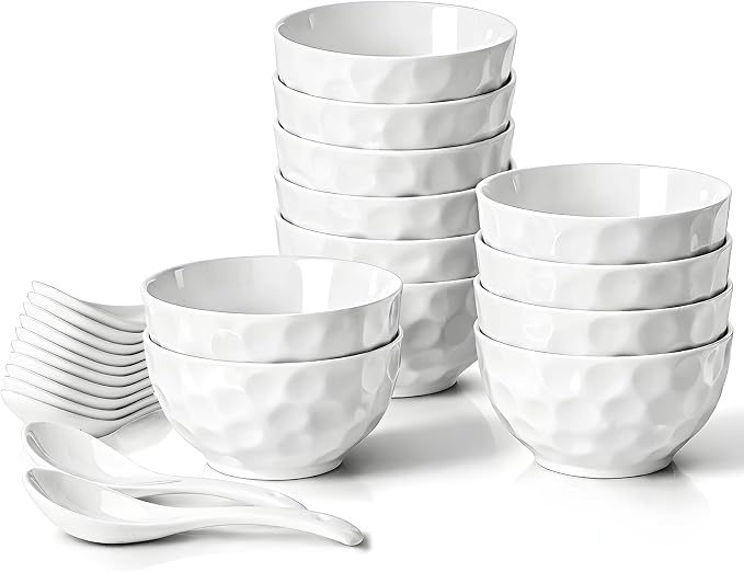 HOMBENE Porcelain Soup Bowls, 4.5 Inch Oatmeal Bowls, Kitchen Bowl Set by HOMBENE