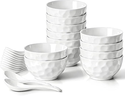 HOMBENE Porcelain Soup Bowls, 4.5 Inch Oatmeal Bowls, Kitchen Bowl Set by HOMBENE