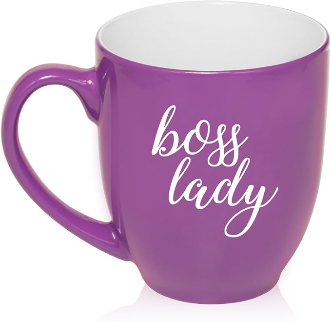 16 oz Large Bistro Mug Ceramic Coffee Tea Glass Cup Boss Lady by MIP