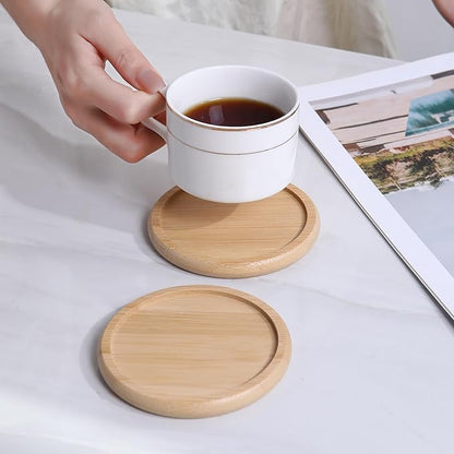 4 Inch Bamboo Drink Coasters Set - Image 7