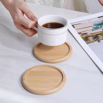 4 Inch Bamboo Drink Coasters Set - Image 7