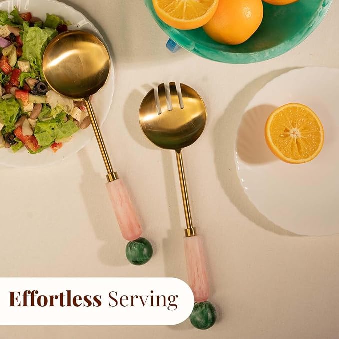 Folkulture Resin Metal Salad Servers, Salad Hands, Fruit - Image 6