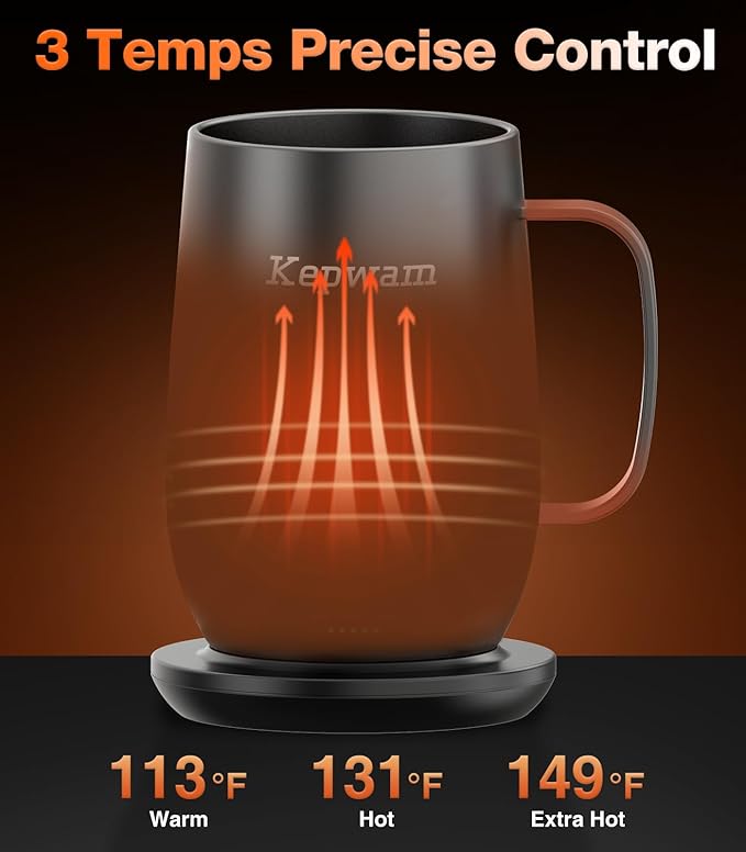 Kepwam Heated Coffee Mug T2-Plus, 20oz Large Capacity Longer Battery Life | - Image 2