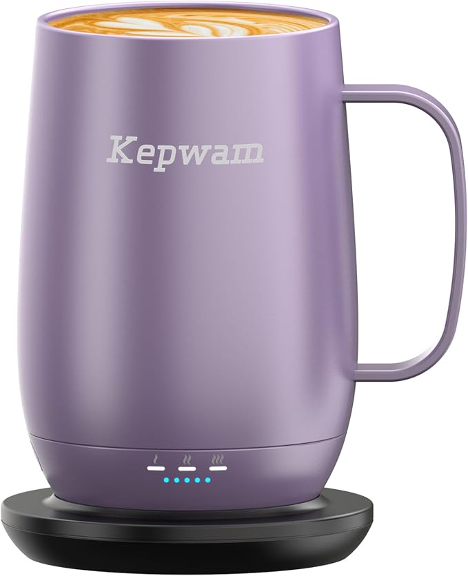 Kepwam Heated Coffee Mug T2-Plus, 20oz Large Capacity Longer Battery Life | by Kepwam