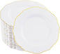 WDF 60pcs Gold Dessert Plates-7.5inch Baroque White and Gold Small Plastic Plates/Disposable Dessert/Salad/Appetizer Plastic Plate for Upscale Bridal Shower/Wedding/Birthday