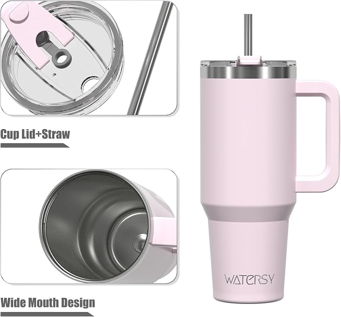 20 oz Tumbler with Handle, Tumbler with Lid and Straw, Double Wall Insulated - Image 9