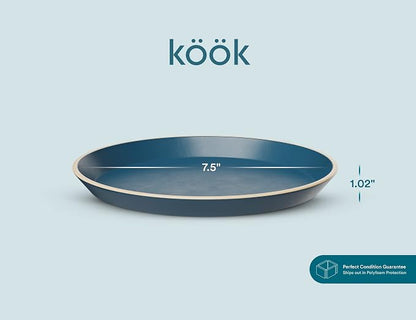 KooK Dinner Plates, Ceramic Round Kitchen Dinnerware Set, Dishwasher & - Image 4