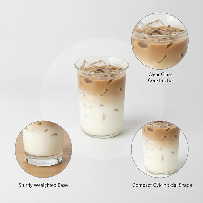 Coffee Lovers Handleless Glass Cup, Modern Minimalist Drinkware - Image 6