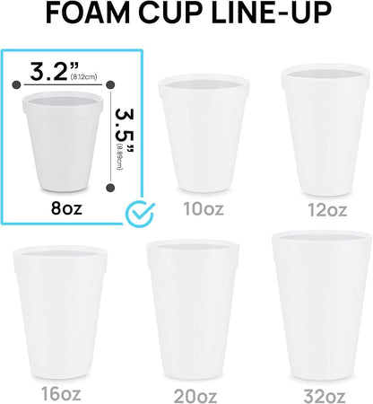 Shop Square 8 Oz Disposable Foam Cups, Made in the USA, To-Go Cups - Image 3