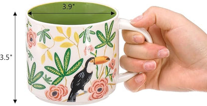 Frcctre Set of 4 Ceramic Coffee Mug Set, Large 15 Ounce Ceramic Tea Cup - Image 2