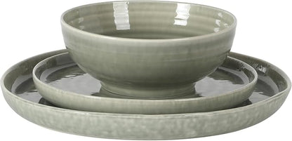 Gibson Elite Eclipse Swirls Plates and Bowls Sets, 12-Piece Stoneware - Image 9