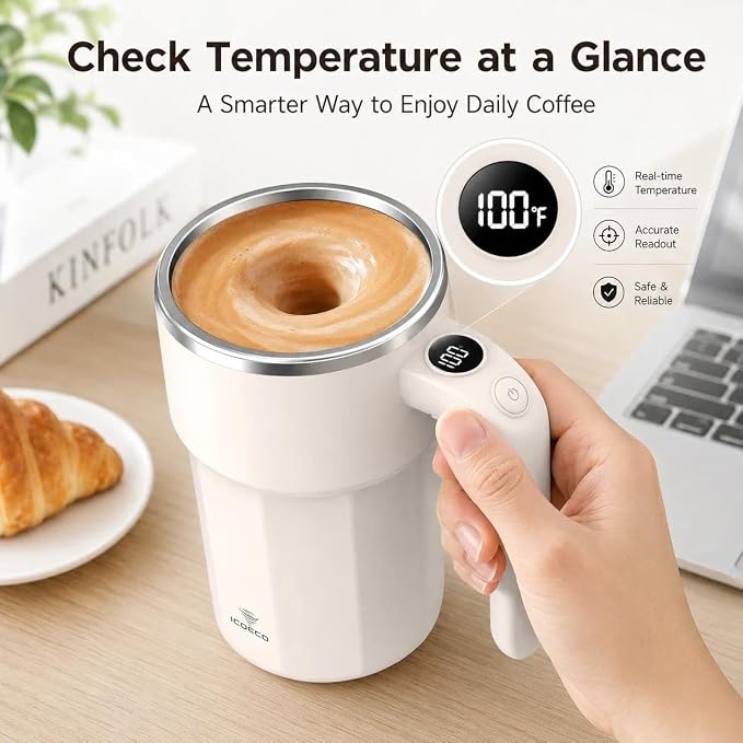 Self Stirring Coffee Mug, 12oz Rechargeable Magnetic Mixing Cup - Image 3