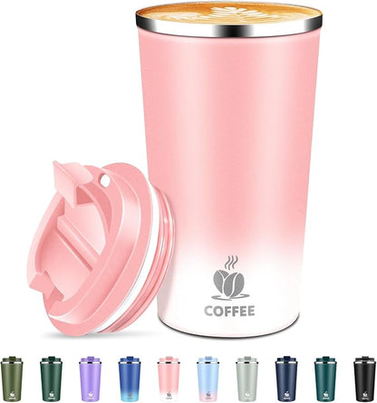 Insulated Travel Coffee Mug Reusable Coffee Tumbler Cup by QEMAUUAHealthyLife