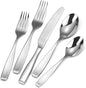 40-Piece 18/10 Heavy Flatware Set for 8, Thick Handle Forged Stainless Steel Silverware, Dishwasher Safe, Ideal for New Home Essentials Gift