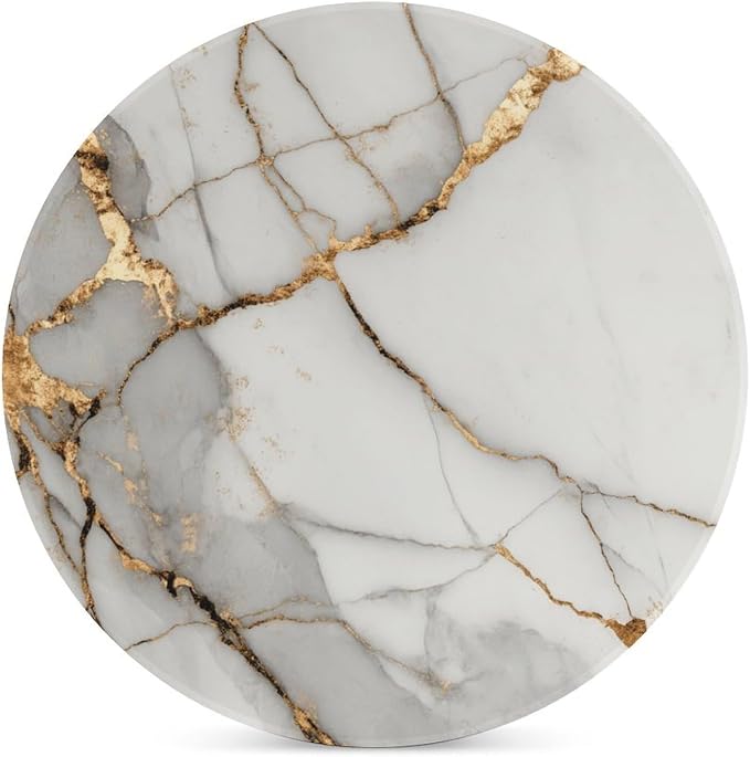 Minimalist White Marble Coasters Set of 4 Absorbent Coasters - Image 3