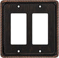 Henne Bery Rope Edge Decorative Wall Plate Switch Plate Outlet Cover (Double Decorator, Aged Bronze)