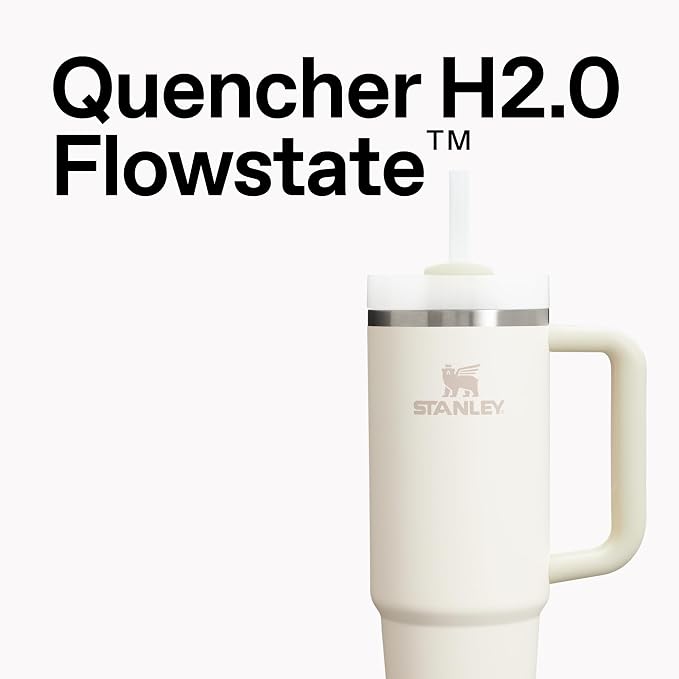 STANLEY Quencher H2.0 Flow State Tumbler, 20 oz, Cream 2.0 - Image 3