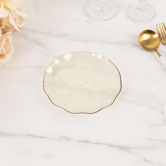 Efavormart 10 Pack Gold Glitter Plastic Dessert Plates - Image 7